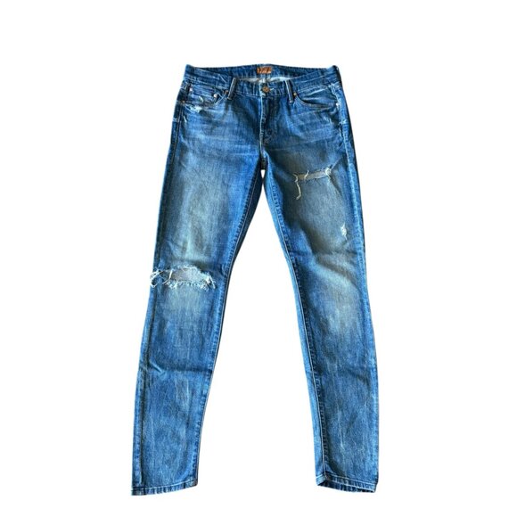 Mother Jeans Denim Womens Distressed Blue The Looker Size 29 - Picture 1 of 5